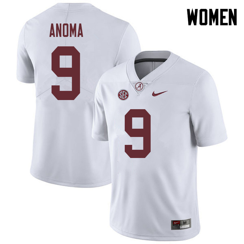 Alabama Crimson Tide Women's Eyabi Anoma #9 White NCAA Nike Authentic Stitched 2018 College Football Jersey LL16M10KY